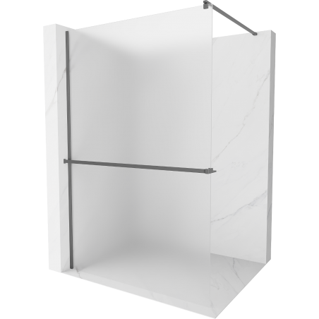 Mexen Kioto+ стена за душ с рафт Walk-in 80 x 200 см, матиран, gun metal - 800-080-121-95-30