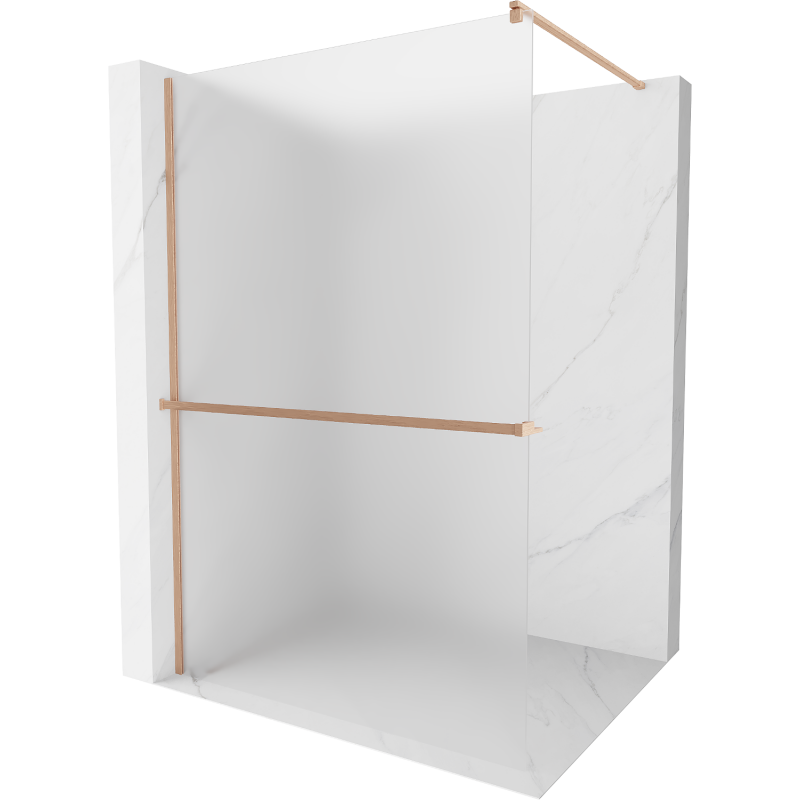 Mexen Kioto+ душ кабина с рафт Walk-in 70 x 200 см, матирано стъкло, боядисана мед - 800-070-121-65-30