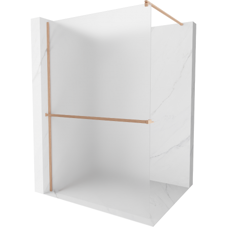 Mexen Kioto+ стена на душа с рафт Walk-in 80 x 200 см, матово стъкло, четкан бронз - 800-080-121-65-30