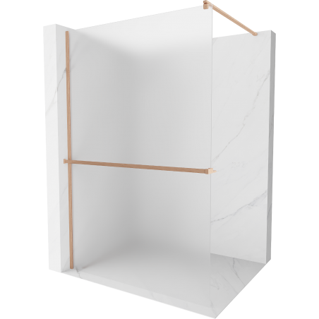 Mexen Kioto+ душова стена с рафт Walk-in 140 x 200 см, матово стъкло, четка мед - 800-140-121-65-30