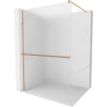 Mexen Kioto+ душова стена с рафт Walk-in 140 x 200 см, матово стъкло, четка мед - 800-140-121-65-30