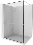 Mexen Kioto+ душова стена с полка Walk-in 70 x 200 см, черен модел, никел мат - 800-070-121-97-70