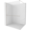 Mexen Kioto+ стена за душ с Walk-in рафт 120 x 200 см, матирано стъкло, сатинирано никел - 800-120-121-97-30