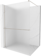 Mexen Kioto+ стена за душ с рафт Walk-in 130 x 200 cm, матирано, четка никел - 800-130-121-97-30