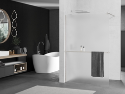 Mexen Kioto+ душ параван с рафт Walk-in 140 x 200 cm, матов, четкан никел - 800-140-121-97-30