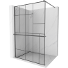 Mexen Kioto+ стена за душ с рафт Walk-in 90 x 200 см, черен модел, gun gray brushed - 800-090-121-66-78
