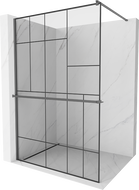 Mexen Kioto+ душ кабина с рафт Walk-in 110 x 200 см, черен дизайн, gun metal - 800-110-121-95-78