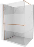 Mexen Kioto+ стена за душ с рафт Walk-in 110 x 200 см, прозрачен/матов, матирана мед - 800-110-121-65-35