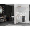 Mexen Kioto+ стена за душ với полка Walk-in 100 x 200 см, бял модел, четкан мед - 800-100-121-65-85