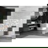 Mexen Kioto+ стена за душ с рафт Walk-in 70 x 200 см, бял мотив, сатенен никел - 800-070-121-97-85