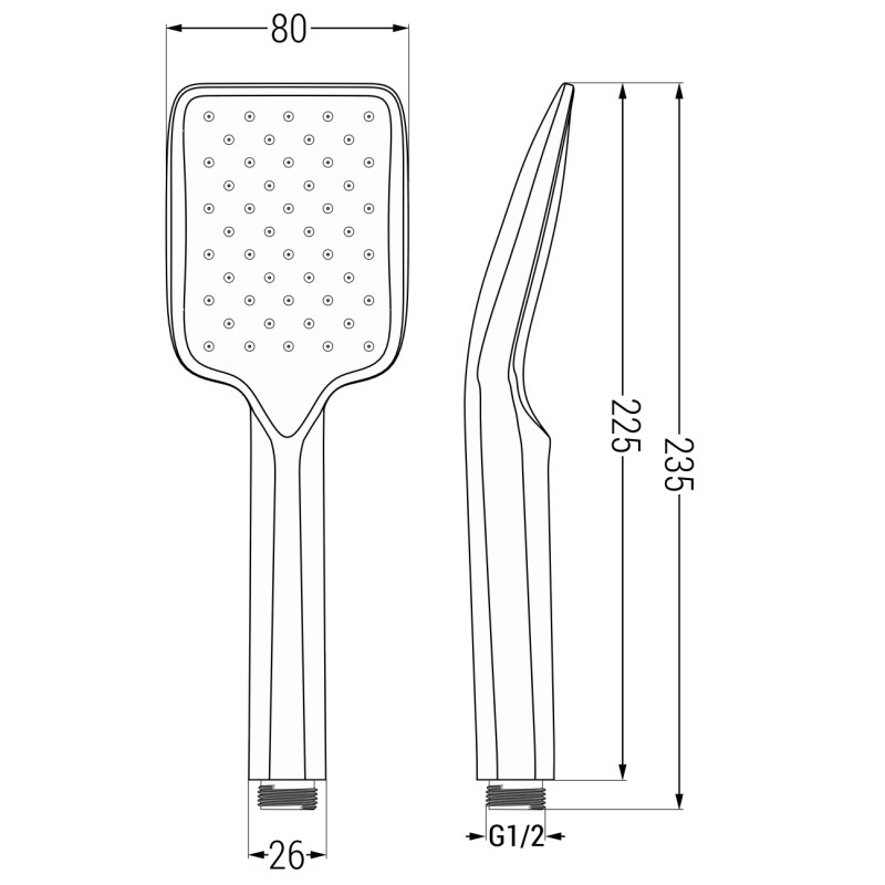 Mexen R-62 1-функционален душ държач, четкано сиво оръжие - 79562-66