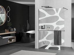 Mexen Kioto+ душова стена с рафт Walk-in 100 x 200 см, бял десен, gun metal - 800-100-121-95-97