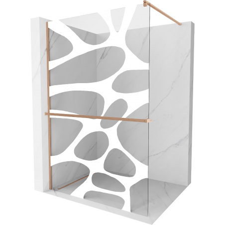 Mexen Kioto+ душова стена с рафт Walk-in 90 x 200 см, бял модел, месинг матов - 800-090-121-65-97