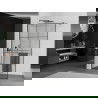 Mexen Kioto+ стена за душ с рафт Walk-in 100 x 200 см, черен модел, gun gray сатен - 800-100-121-66-77