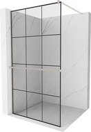 Mexen Kioto+ душ параван с рафт Walk-in 100 x 200 см, черен модел, шлифован никел - 800-100-121-97-77