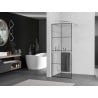 Mexen Kioto+ стена за душ кабина с Walk-in рафт 90 x 200 см, черен мотив, четкан никел - 800-090-121-97-77