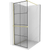 Mexen Kioto+ душ стена с рафт Walk-in 70 x 200 см, черна решетка, златно четкано - 800-070-121-55-77