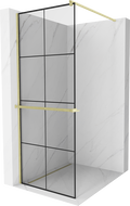Mexen Kioto+ душ кабина с рафт Walk-in 70 x 200 см, черен десен, златна четка - 800-070-121-55-77