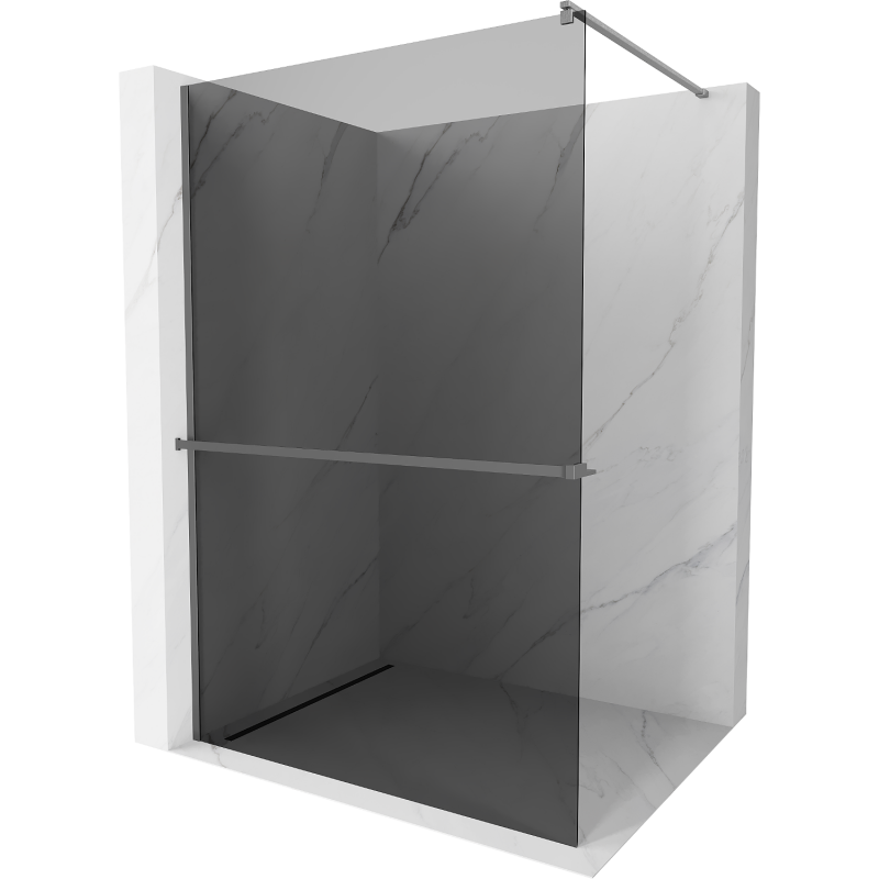 Mexen Kioto+ стена за душ с рафт Walk-in 140 x 200 см, графит, gun metal - 800-140-121-95-40