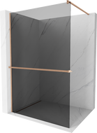 Mexen Kioto+ душова стена с рафт Walk-in 70 x 200 см, графит, натерян месинг - 800-070-121-65-40