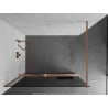 Mexen Kioto+ стена за душ с полка Walk-in 110 x 200 см, графит, четкан мед - 800-110-121-65-40