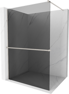 Mexen Kioto+ душова стена с рафт Walk-in 80 x 200 см, графит, четкан никел - 800-080-121-97-40