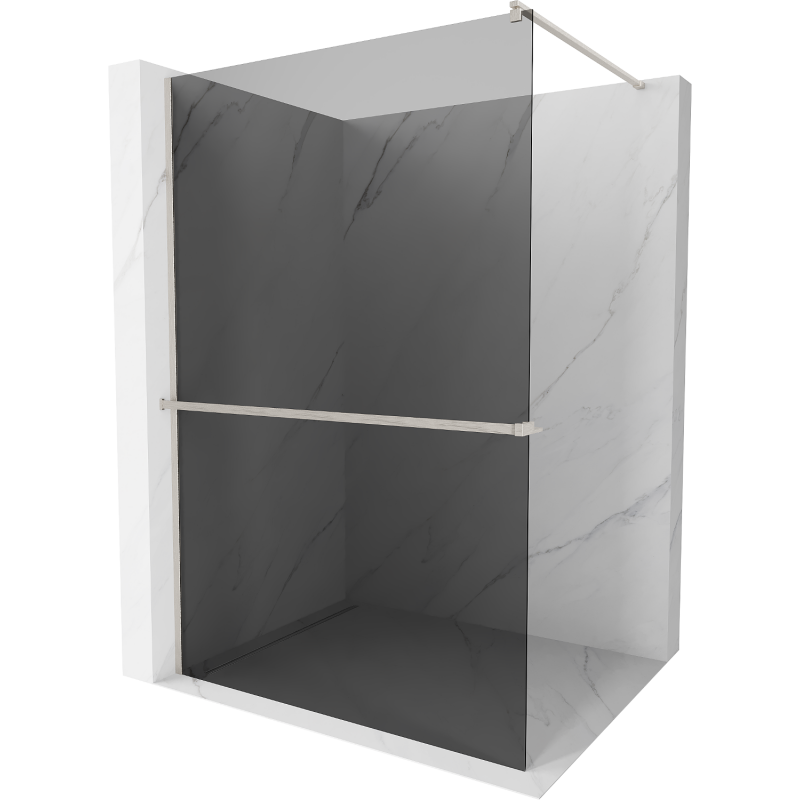 Mexen Kioto+ преграда за душ с рафт Walk-in 140 x 200 см, графит, полиран никел - 800-140-121-97-40