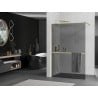 Mexen Kioto+ стена за душ с полка Walk-in 110 x 200 см, графит, златно четкано - 800-110-121-55-40