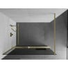 Mexen Kioto+ стена за душ с рафт Walk-in 140 x 200 см, графит, златиста четка - 800-140-121-55-40