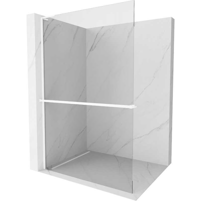 Mexen Kioto+ L душова стена с рафт Walk-in 80 x 200 см, прозрачна, бяла - 800-080-123-20-00