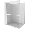 Mexen Kioto+ L душова стена с рафт Walk-in 100 x 200 см, прозрачно, бяло - 800-100-123-20-00
