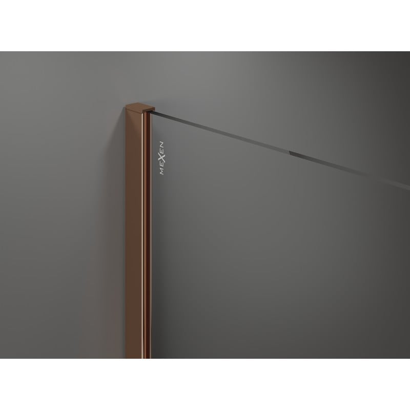 Mexen Kioto Душ кабина Walk-in 60 x 200 см, прозрачна 8 мм, розово злато - 800-060-101-60-00
