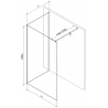 Mexen Kioto душова стена Walk-in 100 x 80 см, черен модел, черна - 800-100-212-70-70-080
