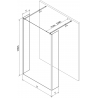 Mexen Kioto свободно стояща стена за душ 110 x 30 x 30 см, прозрачна, розово злато - 800-110-030-222-60-00-030