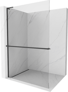 Mexen Kioto+ L стена за душ с рафт Walk-in 60 x 200 см, прозрачен, черен - 800-060-123-70-00
