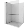 Mexen Kioto+ L стена за душ, с рафт Walk-in 95 x 200 см, прозрачен, черен - 800-095-123-70-00