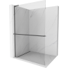 Mexen Kioto+ L душова стена с рафт Walk-in 90 x 200 см, прозрачен, четкан графит - 800-090-123-66-00