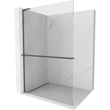 Mexen Kioto+ L стена за душ с рафт Walk-in 115 x 200 см, прозрачен, графитно с brushed - 800-115-123-66-00