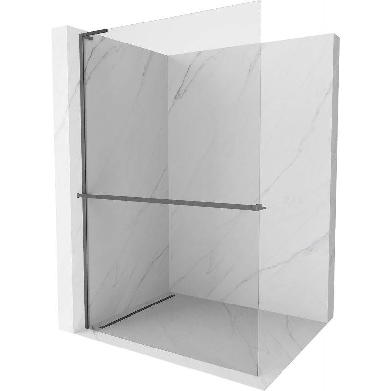 Mexen Kioto+ L стенен душ с рафт Walk-in 75 x 200 см, прозрачен, gun metal - 800-075-123-95-00