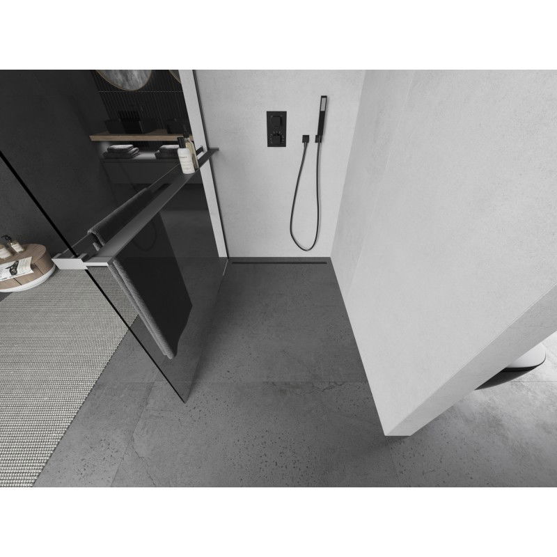 Mexen Kioto+ L душ стена с рафт Walk-in 70 x 200 cm, прозрачен, gun metal - 800-070-123-95-00