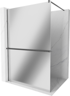 Mexen Kioto+ стена за душ с рафт Walk-in 140 x 200 см, огледало, gun gray щапотен - 800-140-121-66-50