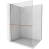 Mexen Kioto+ L стена за душ с рафт Walk-in 70 x 200 см, прозрачен, brushed мед - 800-070-123-65-00