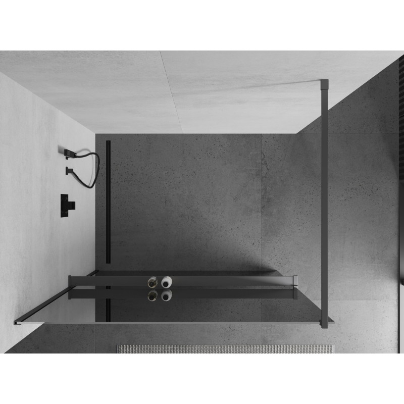 Mexen Kioto+ преграда за душ с рафт Walk-in 140 x 200 см, огледало, gun metal - 800-140-121-95-50