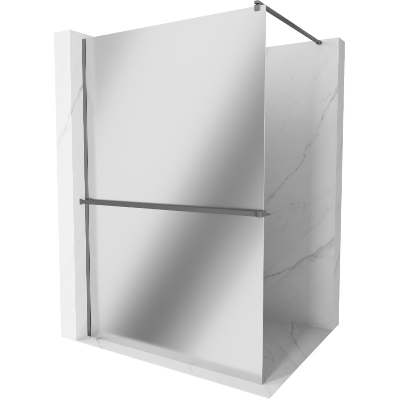 Mexen Kioto+ преграда за душ с рафт Walk-in 140 x 200 см, огледало, gun metal - 800-140-121-95-50