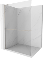 Mexen Kioto+ L стена за душ кабина с рафт Walk-in 100 x 200 см, прозрачен, с четкан никел - 800-100-123-97-00