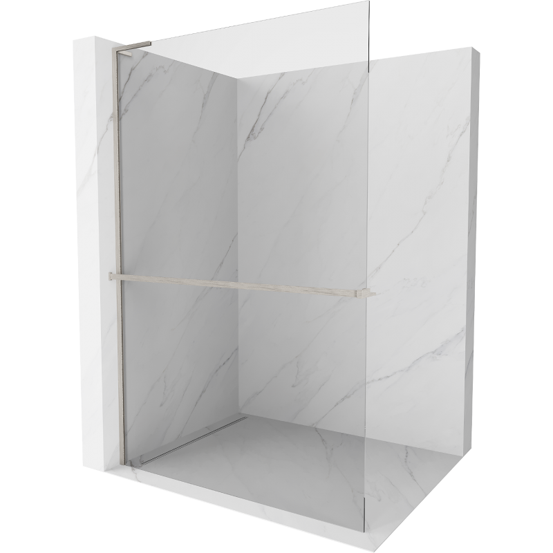 Mexen Kioto+ L душ кабина с рафт Walk-in 70 x 200 см, прозрачна, шлифован никел - 800-070-123-97-00