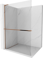 Mexen Kioto+ L душ кабина с рафт Walk-in 95 x 200 см, прозрачна, розово злато - 800-095-123-60-00