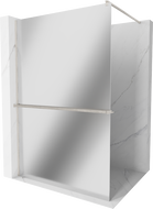 Mexen Kioto+ душова стена с рафт Walk-in 140 x 200 см, огледало, четкан никел - 800-140-121-97-50