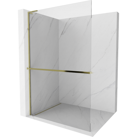 Mexen Kioto+ L душ кабина с рафт Walk-in 80 x 200 см, прозрачен, златен - 800-080-123-50-00