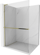 Mexen Kioto+ L душ кабина с рафт Walk-in 80 x 200 см, прозрачен, златен - 800-080-123-50-00